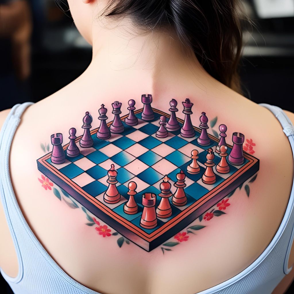 Classic Chessboard Tattoo