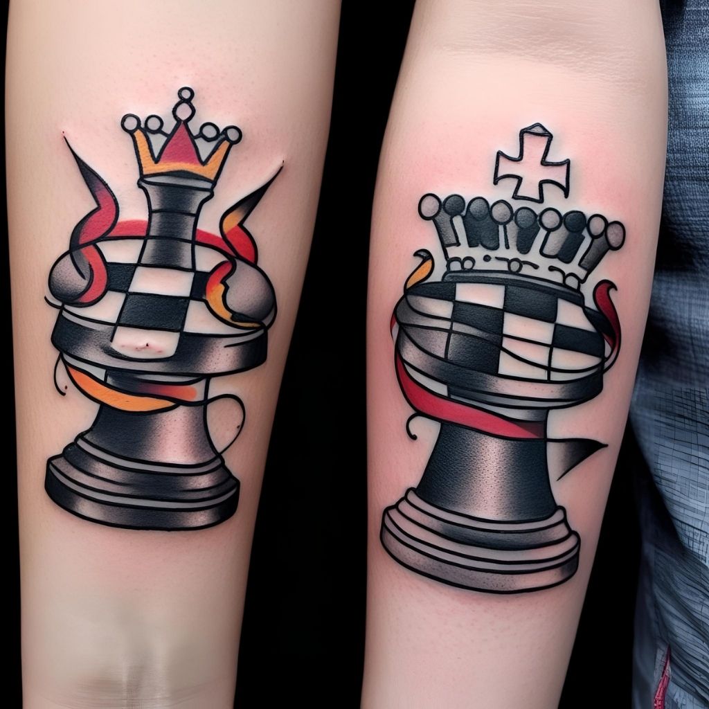 King and Queen Matching Tattoos