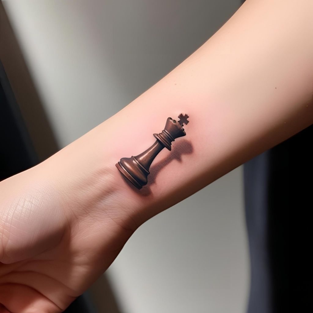 3D Realistic Chess Tattoo