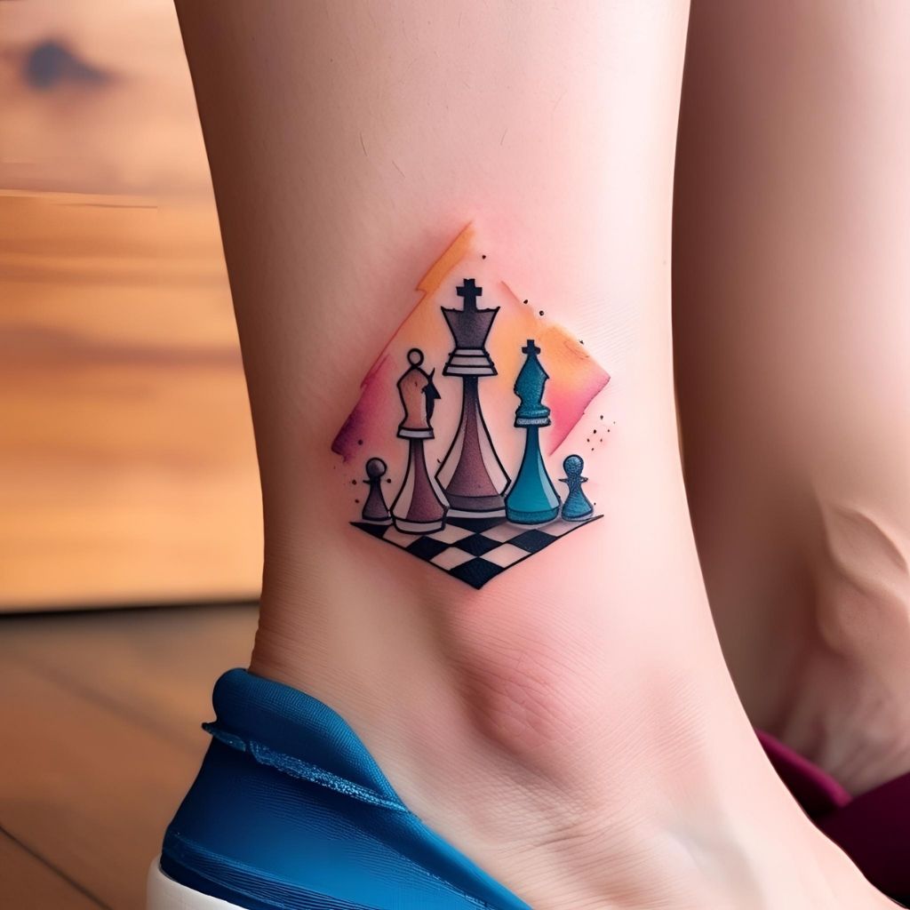 Geometric Chess Tattoo