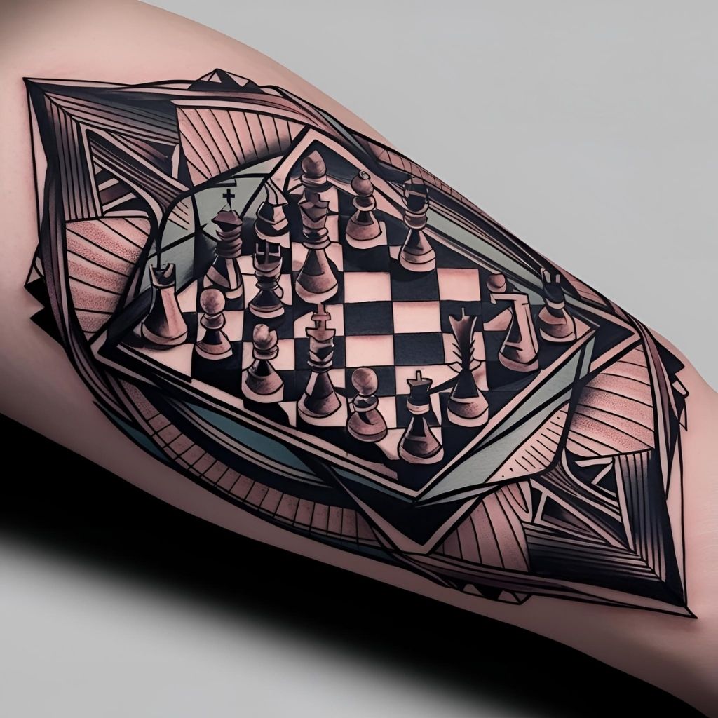 Geometric Chess Tattoo