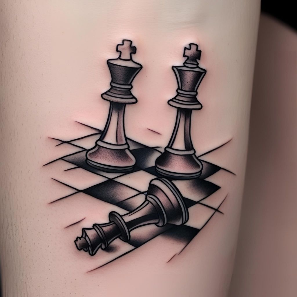 Fallen Chess Pieces Tattoo