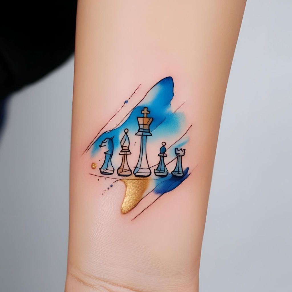 Abstract Chess Tattoo