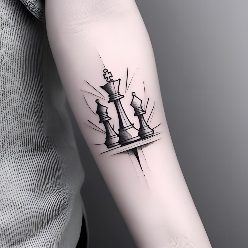 Abstract Chess Tattoo
