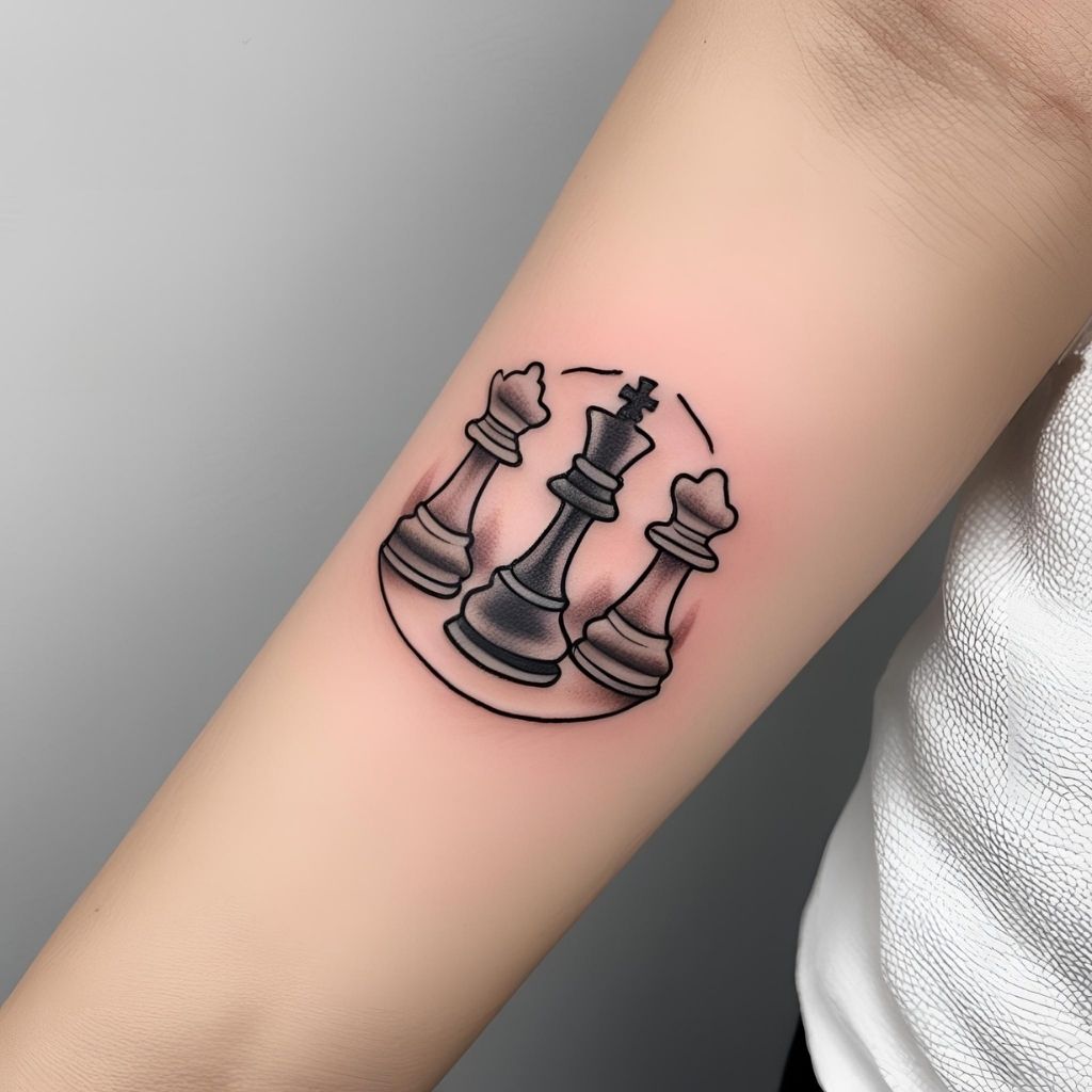 Abstract Chess Tattoo