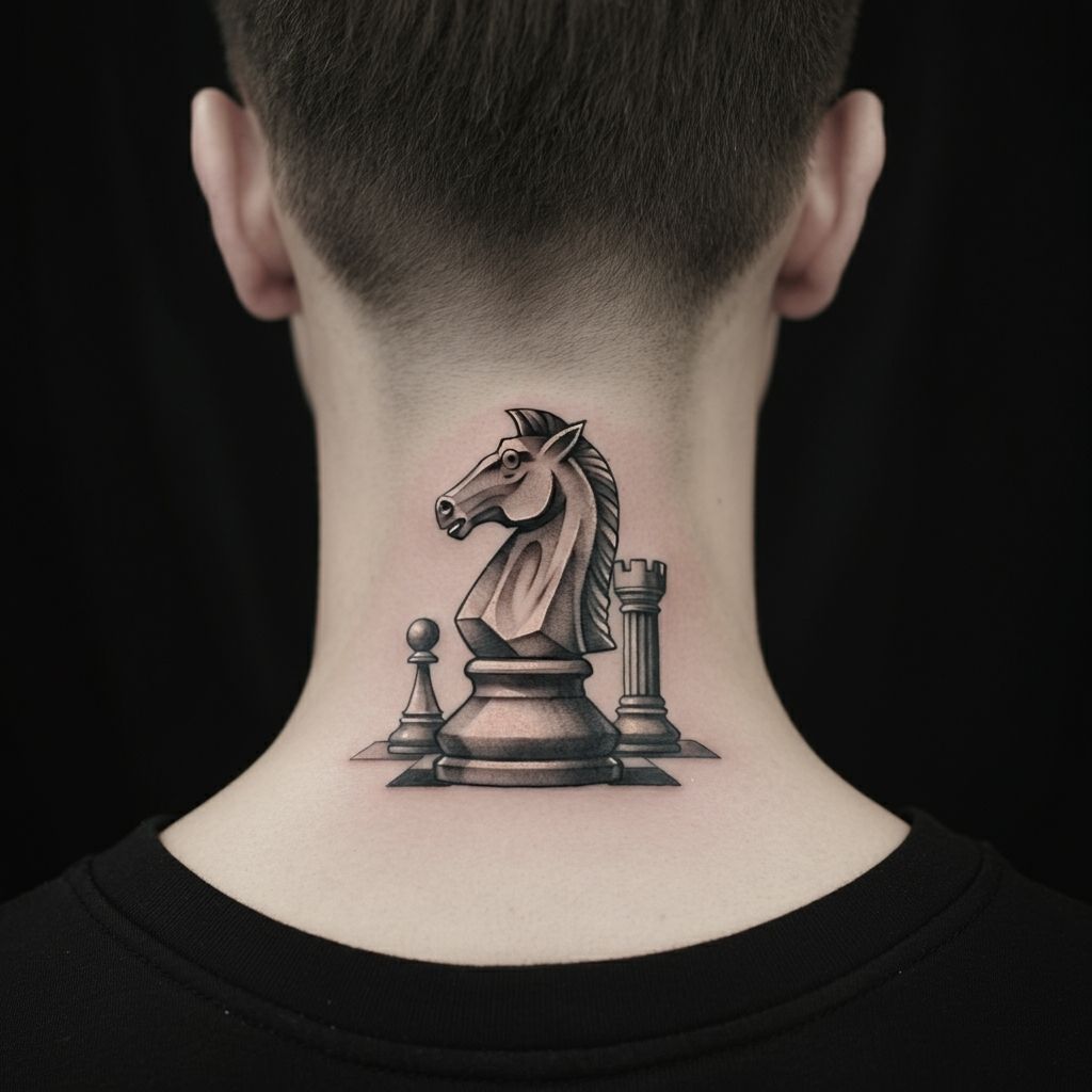 Chess Tattoo with Roman or Greek Art Style