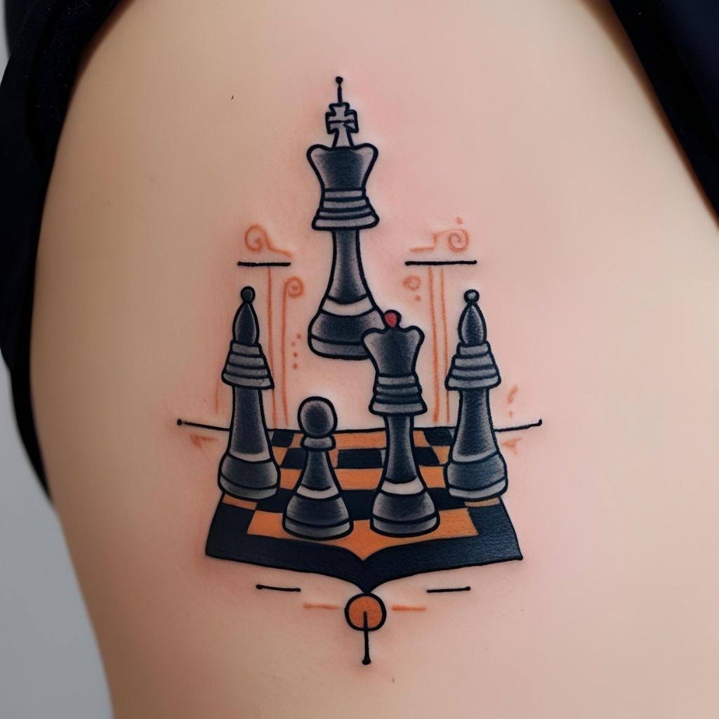 Chess Tattoo with Roman or Greek Art Style