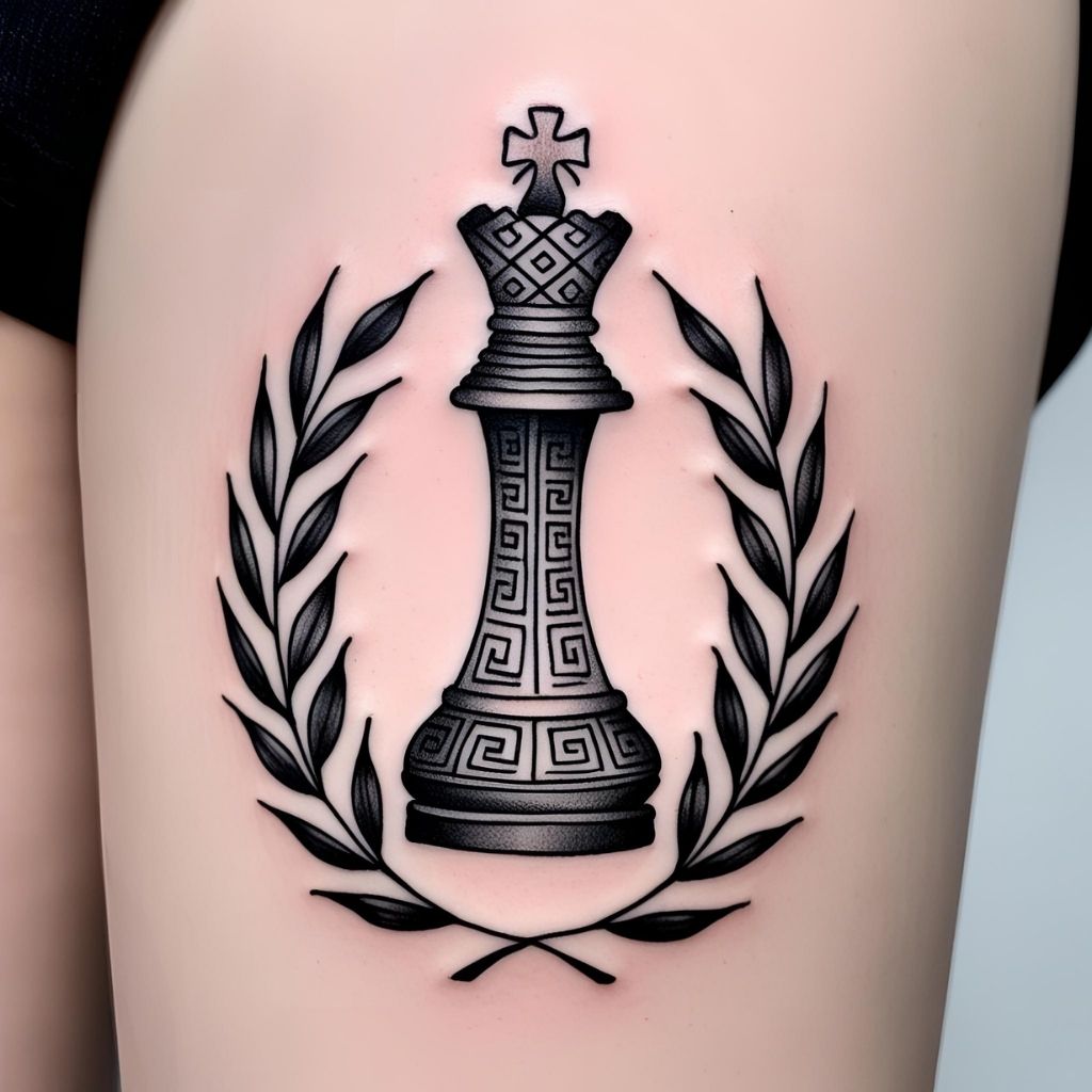 Chess Tattoo with Roman or Greek Art Style