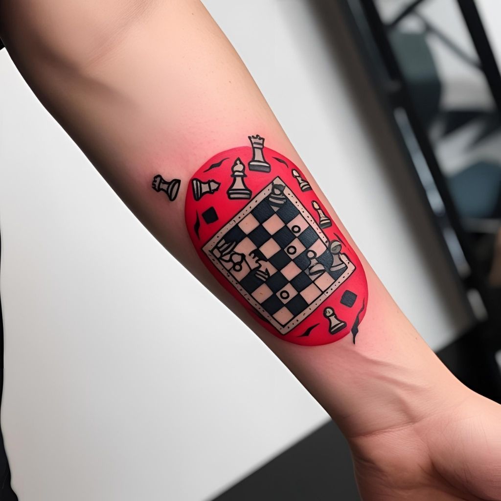 Broken Chessboard Tattoo