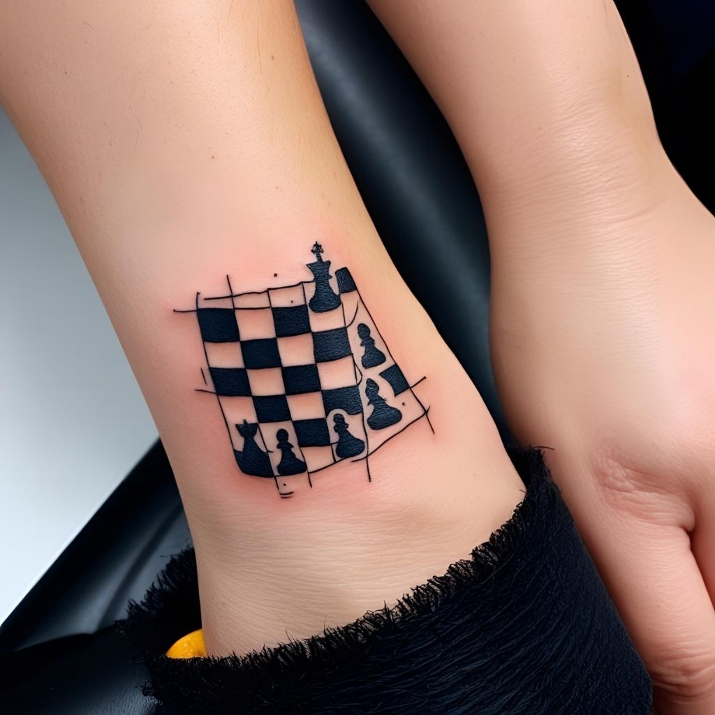 Broken Chessboard Tattoo